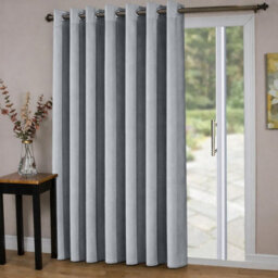 Oxford Homeware Eyelet Linen Curtains Grey Fully Lined 100% Blackout Thermal Insulated Curtain Single Panel (W)168Cmx(L)213Cm - thumbnail 1