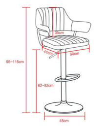 Single Orange Faux Leather Gas Lift Bar Stool With Padded Arms High Stool Kitchen Island Breakfast Bar - thumbnail 5