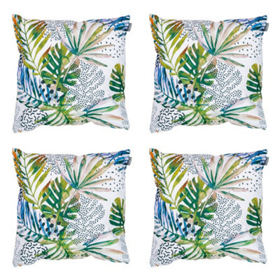 icon Indoor And Outdoor Waterproof Filled Cushion Set Of 4 Natural Palm