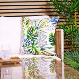 icon Indoor And Outdoor Waterproof Filled Cushion Set Of 4 Natural Palm - thumbnail 2