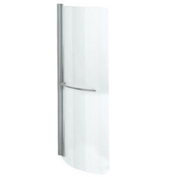 Cooke & Lewis Adelphi Curved Silver Effect Frame Bath Screen (H)1500mm - thumbnail 1
