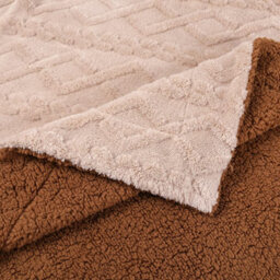 Pagnanno. Pagnanno Sherpa Teddy Fleece Blanket Fluffy Double Layered Bed And Sofa Throw For Families, Couples, Biscuit, Double - thumbnail 5