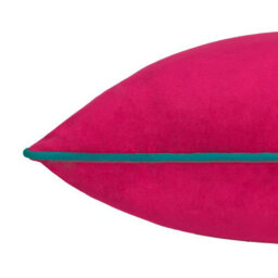 furn. Furn Meridian Velvet Piped Polyester Filled Cushion, Raspberry/teal, 45 X 45Cm - thumbnail 3