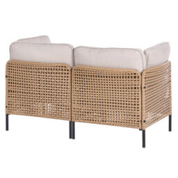 Wyld And Coco Outdoor Modular 2-Seater Sofa Set With Tempered Glass Coffee Table, Light Beige - Compact L140 X D68 X H80Cm - thumbnail 6