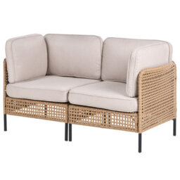 Wyld And Coco Outdoor Modular 2-Seater Sofa Set With Tempered Glass Coffee Table, Light Beige - Compact L140 X D68 X H80Cm - thumbnail 4