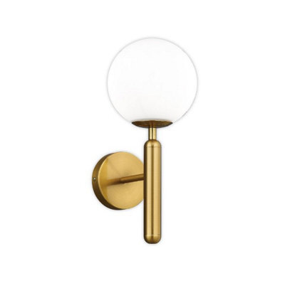 Led Wall Light Indoor E27 Wall Sconce With Globe Glass Ball Gold - image 1