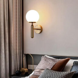 Led Wall Light Indoor E27 Wall Sconce With Globe Glass Ball Gold - thumbnail 4