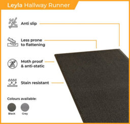 Leyla Hallway Runner Rug - Hardwearing, Non-Slip & Durable Carpet For Hall, Kitchen & Corridor - thumbnail 3