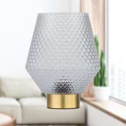 First Choice Lighting Porter - Battery Operated Satin Brass Lamp With Clear Textured Glass - thumbnail 6