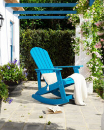 Beliani Garden Rocking Chair Adirondack Blue - thumbnail 2