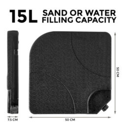 Square Shape Parasol Base 4Pc Outdoor Cantilever Umbrella Parasol Base Stand Weights Sand Water Filled - thumbnail 2