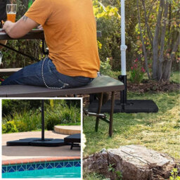 Square Shape Parasol Base 4Pc Outdoor Cantilever Umbrella Parasol Base Stand Weights Sand Water Filled - thumbnail 6