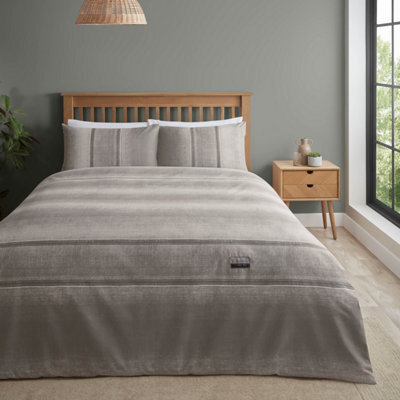 Catherine Lansfield Bedding Denim Duvet Cover Set With Pillowcases Grey - image 1