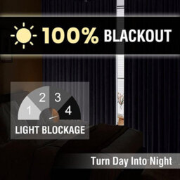 Moonlight Bedding 100%blackout Eyelet Linen Texture Curtain Pair Thermal Energy Efficient Window Curtain(Charcoal, 46''x54'') - thumbnail 3