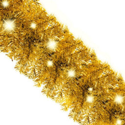 Berkfield Christmas Garland With Led Lights 20 M Gold - thumbnail 5