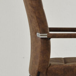 Lakeland Furniture Vaughan Aged Brown Faux Leather Chrome Swivel An Height Adjustable Base Office Chair - thumbnail 3