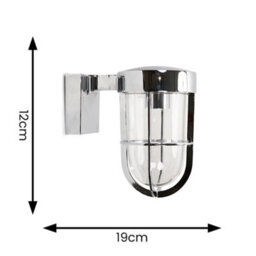 Valuelights Fanar Polished Chrome Industrial Chrome Bathroom Wall Light With Led Bulb - thumbnail 5