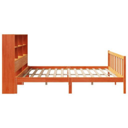Berkfield Bookcase Bed Without Mattress Wax Brown 180X200 Cm Super King Solid Wood Pine - thumbnail 7