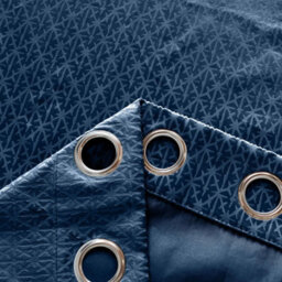Luxury Living Temple Velvet Ring Top Curtains Navy - thumbnail 3