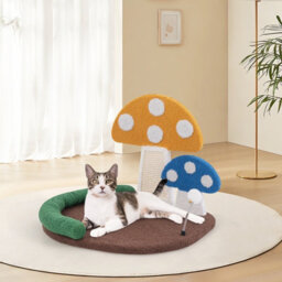 Costway Mushroom Cat Bed Cat Claw Scratcher Cat Tree W/ Sisal Scratching Panel - thumbnail 4
