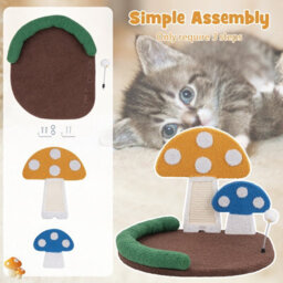 Costway Mushroom Cat Bed Cat Claw Scratcher Cat Tree W/ Sisal Scratching Panel - thumbnail 8