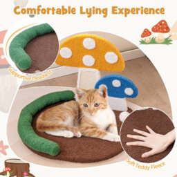 Costway Mushroom Cat Bed Cat Claw Scratcher Cat Tree W/ Sisal Scratching Panel - thumbnail 6