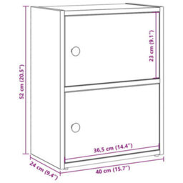 Vidaxl Bookcase Brown Oak 40X24X52 Cm Engineered Wood - thumbnail 3