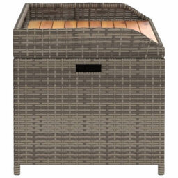 Walplus Storage Bench Grey 100X50X52 Cm Poly Rattan And Acacia Wood - thumbnail 5