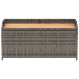 Walplus Storage Bench Grey 100X50X52 Cm Poly Rattan And Acacia Wood - thumbnail 4