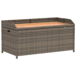 Walplus Storage Bench Grey 100X50X52 Cm Poly Rattan And Acacia Wood - thumbnail 2