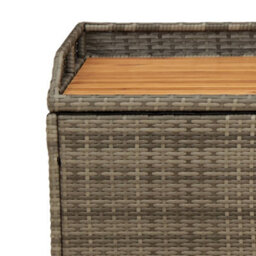 Walplus Storage Bench Grey 100X50X52 Cm Poly Rattan And Acacia Wood - thumbnail 9