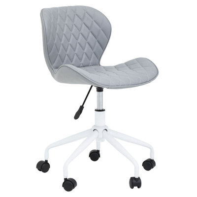 Orsina Comfortable Design Grey And White Home Office Chair, Ergonomic Work From Home Chair, Movable Sleek Chair - image 1