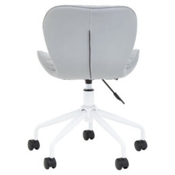 Orsina Comfortable Design Grey And White Home Office Chair, Ergonomic Work From Home Chair, Movable Sleek Chair - thumbnail 5