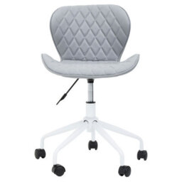 Orsina Comfortable Design Grey And White Home Office Chair, Ergonomic Work From Home Chair, Movable Sleek Chair - thumbnail 3