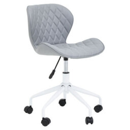 Orsina Comfortable Design Grey And White Home Office Chair, Ergonomic Work From Home Chair, Movable Sleek Chair