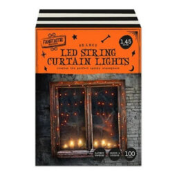 100 Led Orange Halloween Curtain Lights 1.45M
