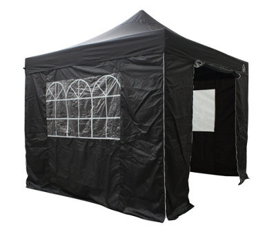 All Seasons Gazebos 3X3 Full Waterproof Pop Up Gazebo With 4 Lightweight Side Panels And Accessories Black