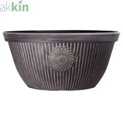 "Premium Planter Somerville Bowl 14"" - Chocolate Slate Effect"