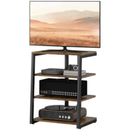 Industrial 4 Tier Small Tv Stand Unit With Storage Shelves - thumbnail 8