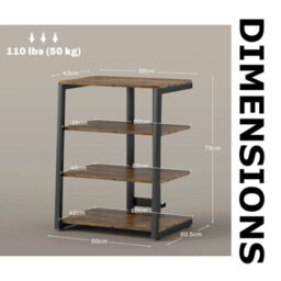 Industrial 4 Tier Small Tv Stand Unit With Storage Shelves - thumbnail 7