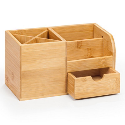 EHC Woodluv Desk Organiser, Desk Tidy Pen Holder Organiser, Make Up Organiser/office Multifunctional Organizer- 22 X 10.5 X 12.2Cm - image 1