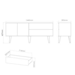 Honshu 2 Door 2 Drawer Sideboard In Grey Matt (Ready Assembled) - thumbnail 7
