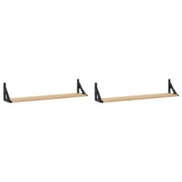 Walplus Wall Shelves 2 Pcs Sonoma Oak 80X15X15.5 Cm Engineered Wood - thumbnail 2