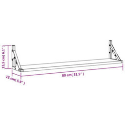 Walplus Wall Shelves 2 Pcs Sonoma Oak 80X15X15.5 Cm Engineered Wood - thumbnail 9