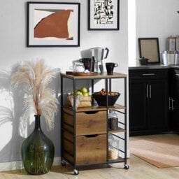 Sobuy Fkw111-Pf, Industrial Vintage Style Kitchen Trolley Cart Kitchen Storage Trolley,,w53Xd37Xh89 - thumbnail 2