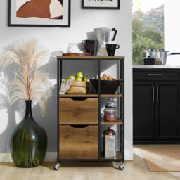 Sobuy Fkw111-Pf, Industrial Vintage Style Kitchen Trolley Cart Kitchen Storage Trolley,,w53Xd37Xh89 - thumbnail 7