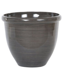 Beliani Solid Brown All-Weather Round Fibre-Clay Planter, 44Cm Diameter - thumbnail 1