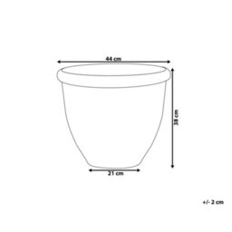 Beliani Solid Brown All-Weather Round Fibre-Clay Planter, 44Cm Diameter - thumbnail 4