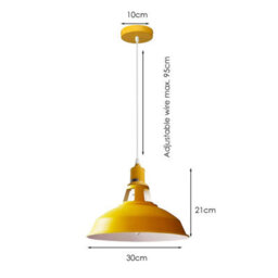 Ledsone Yellow Industrial Barn Pendant Light Kitchen Island Ceiling Lamp - thumbnail 6