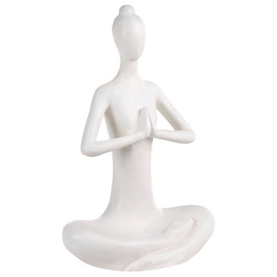 Beliani Garden Statue Yoghina Woman White - image 1